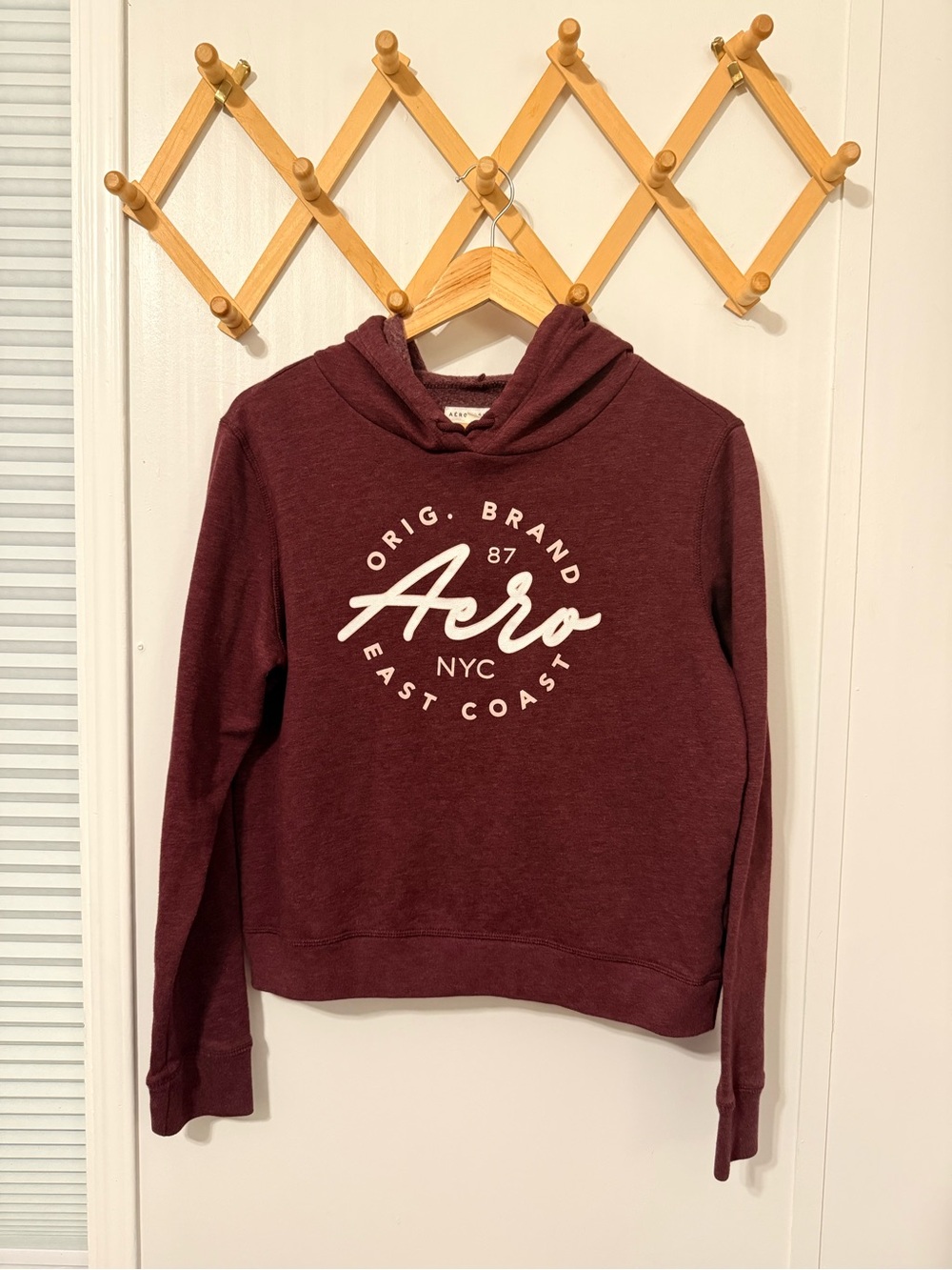 Aeropostale Women’s Maroon Fleece-Lined Pullover Hoodie